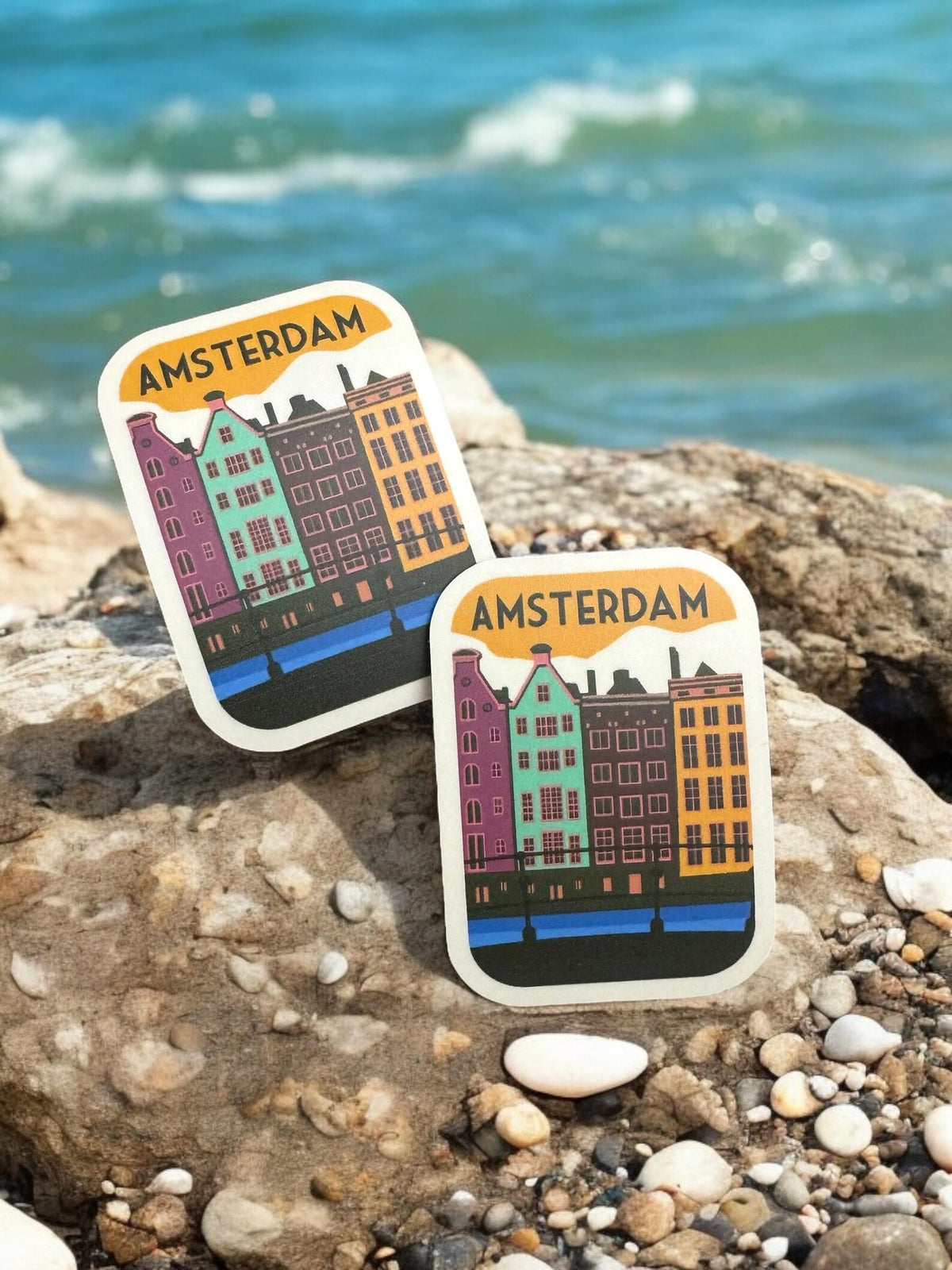 Amsterdam Travel Vinyl Sticker – Waterproof Souvenir Netherlands Deco Stickers