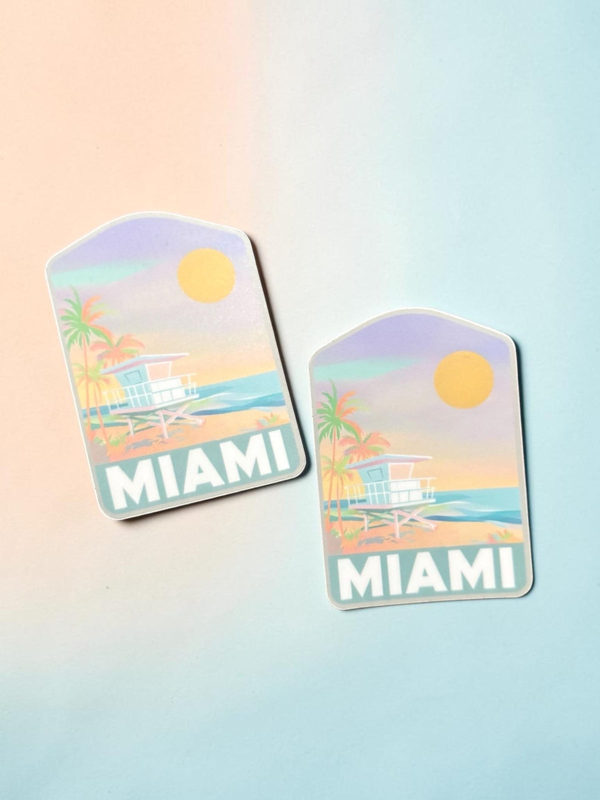 Miami Travel Sticker- Miami Beach- Vinyl Sticker- Waterproof- Water Bottle- Souvenir- Sticker- Travel Gift