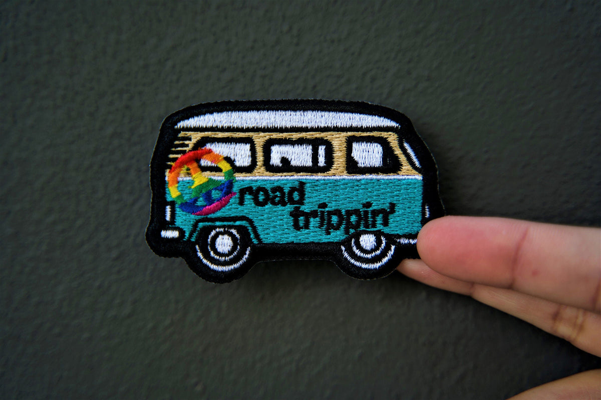 Road Trip- Travel Patch- Iron On Patch- Peace Sign- Groovy- Travel Van- Adventure