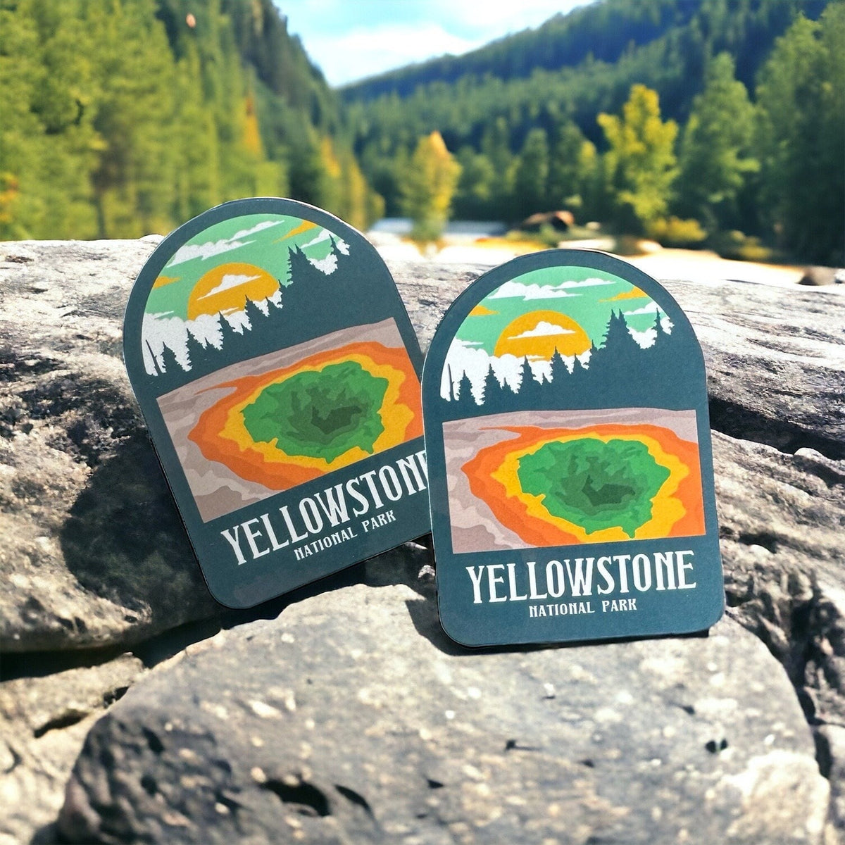Yellowstone National Park Vinyl Sticker – Waterproof Travel Souvenir