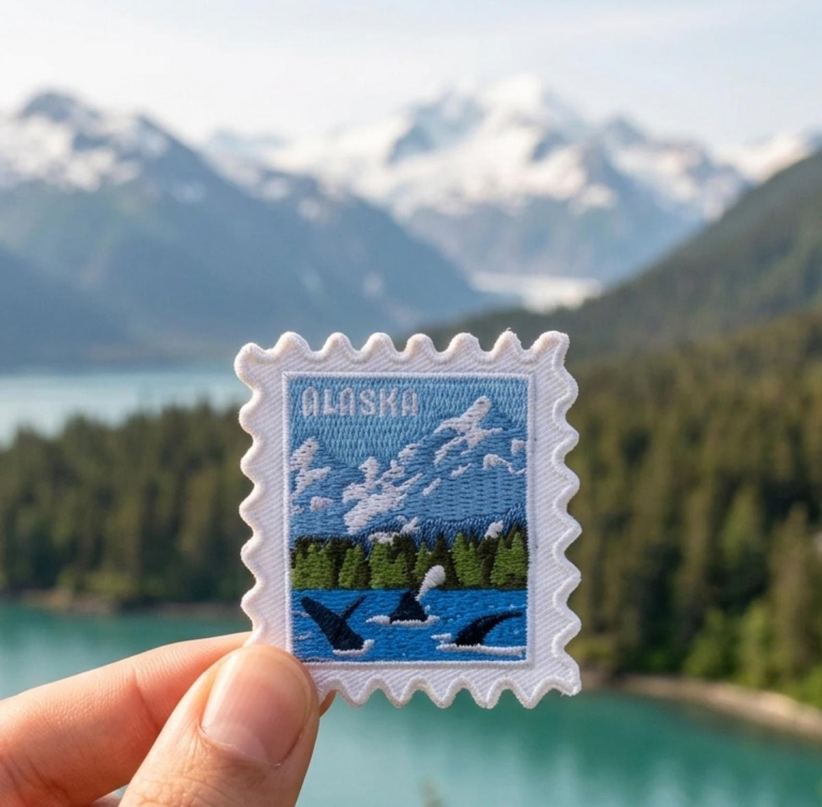 Alaska Travel Patch – Snow Mountains Iron On Souvenir Pin Collector