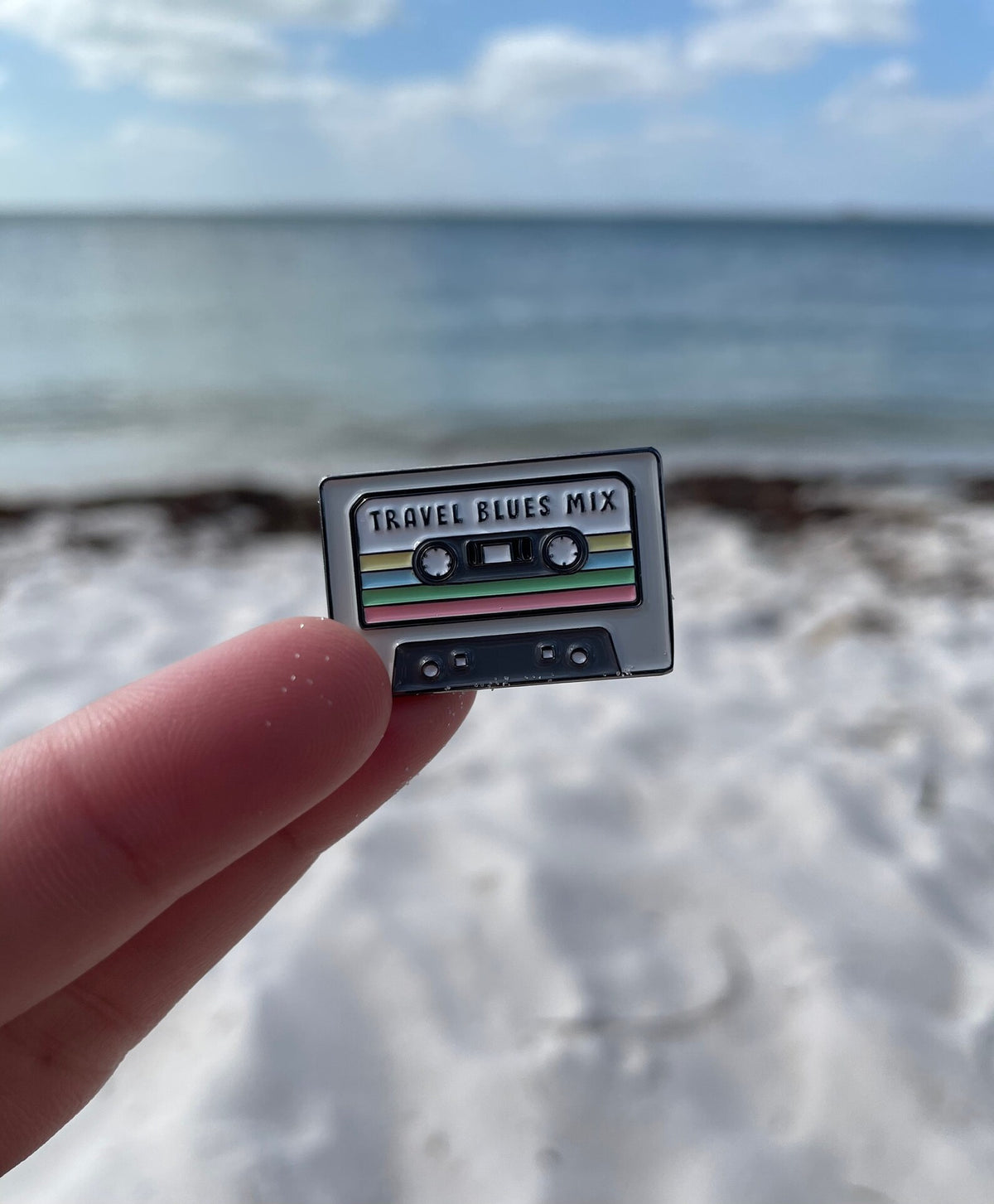 Road Trip Wanderlust Pin – Retro Travel Blues Cassette Enamel Record Pin Collector