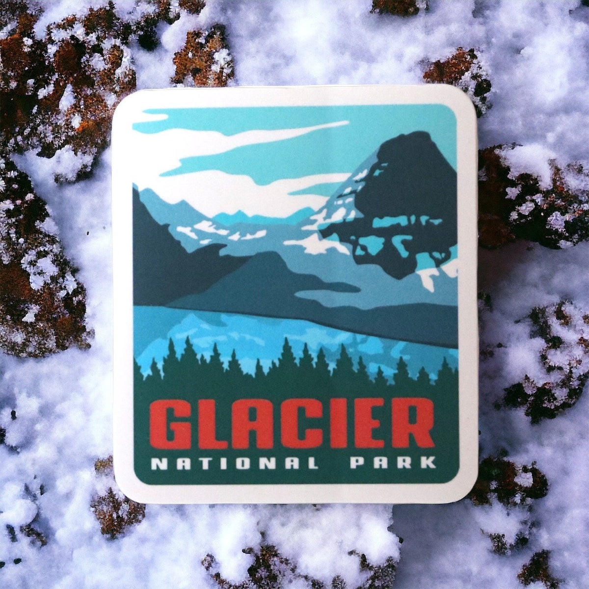 Glacier National Park Vinyl Sticker – Mountain Travel Souvenir