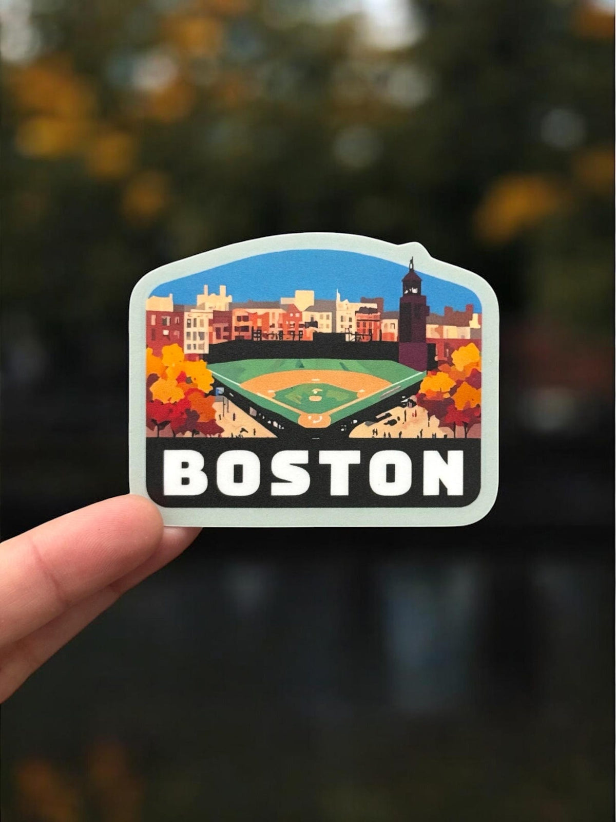 Boston Travel Sticker – Fenway Park Souvenir, Waterproof Vinyl