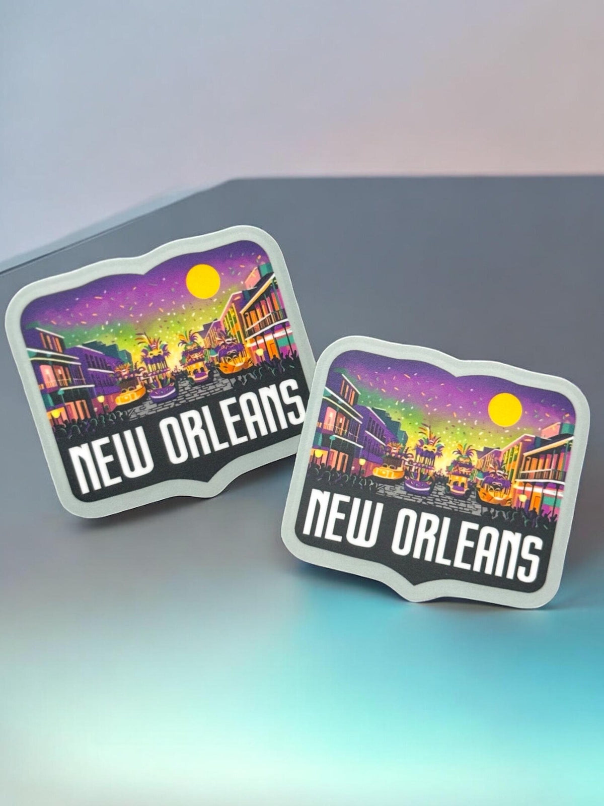 New Orleans Travel Vinyl Sticker – Mardi Gras Waterproof Souvenir Stickers Gift