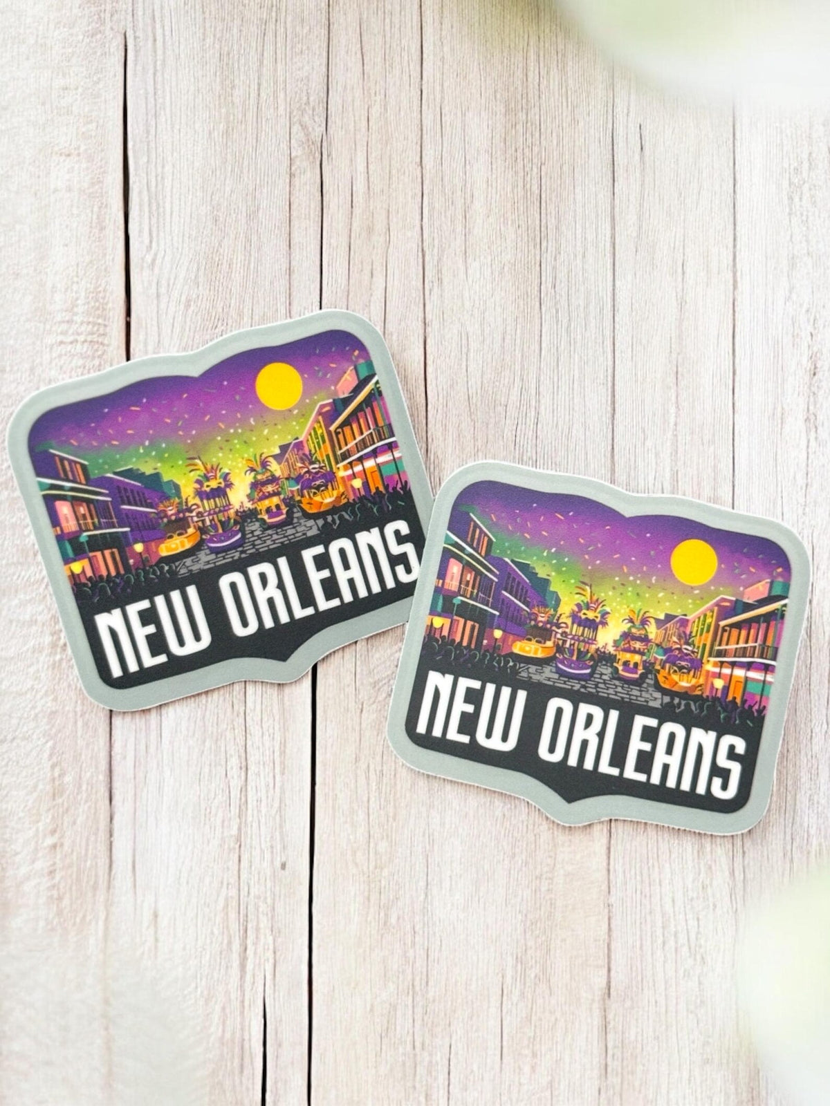 New Orleans Travel Vinyl Sticker – Mardi Gras Waterproof Souvenir Stickers Gift