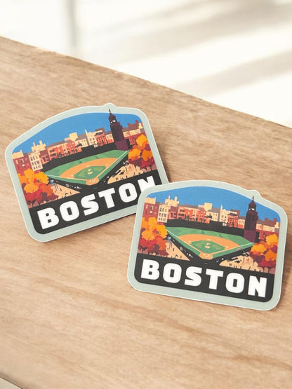 Boston Travel Sticker – Fenway Park Souvenir, Waterproof Vinyl