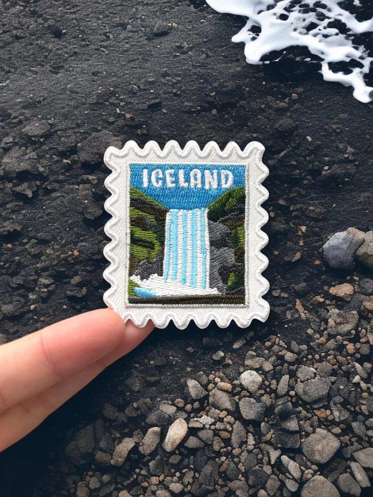 Iceland Travel Patch – 2 X 2 Iron On Souvenir Waterfall Patches For Travel Gifts