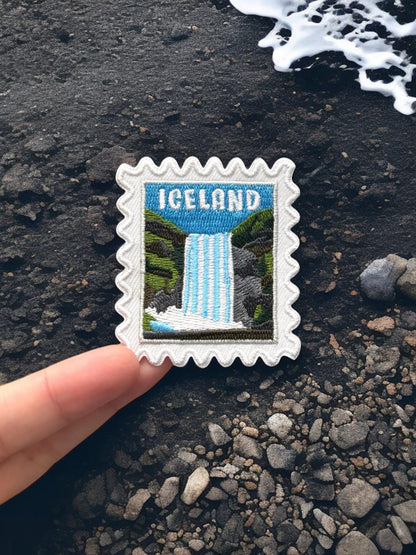 Iceland Travel Patch – 2 X 2 Iron On Souvenir Waterfall Patches For Travel Gifts