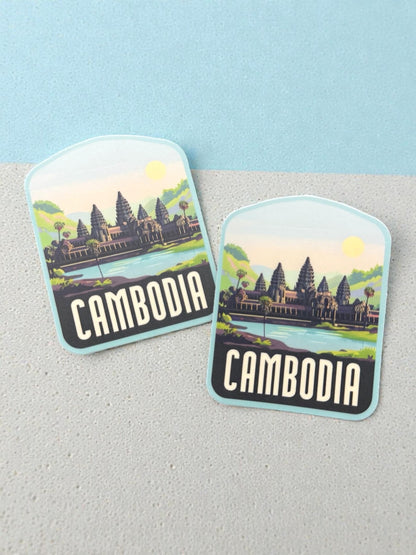 Cambodia Vinyl Travel Sticker – Asian Waterproof Souvenir Stickers Gift