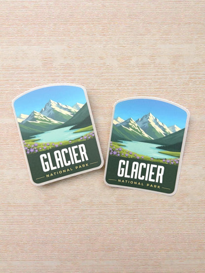 Glacier National Park Vinyl Sticker – Waterproof Travel Souvenir