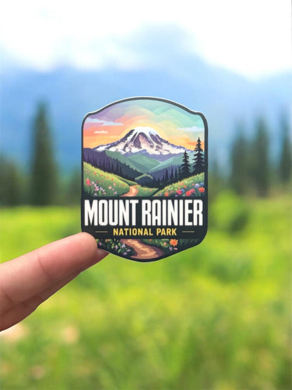 Mount Rainier National Park Vinyl Sticker – Waterproof Travel Souvenir