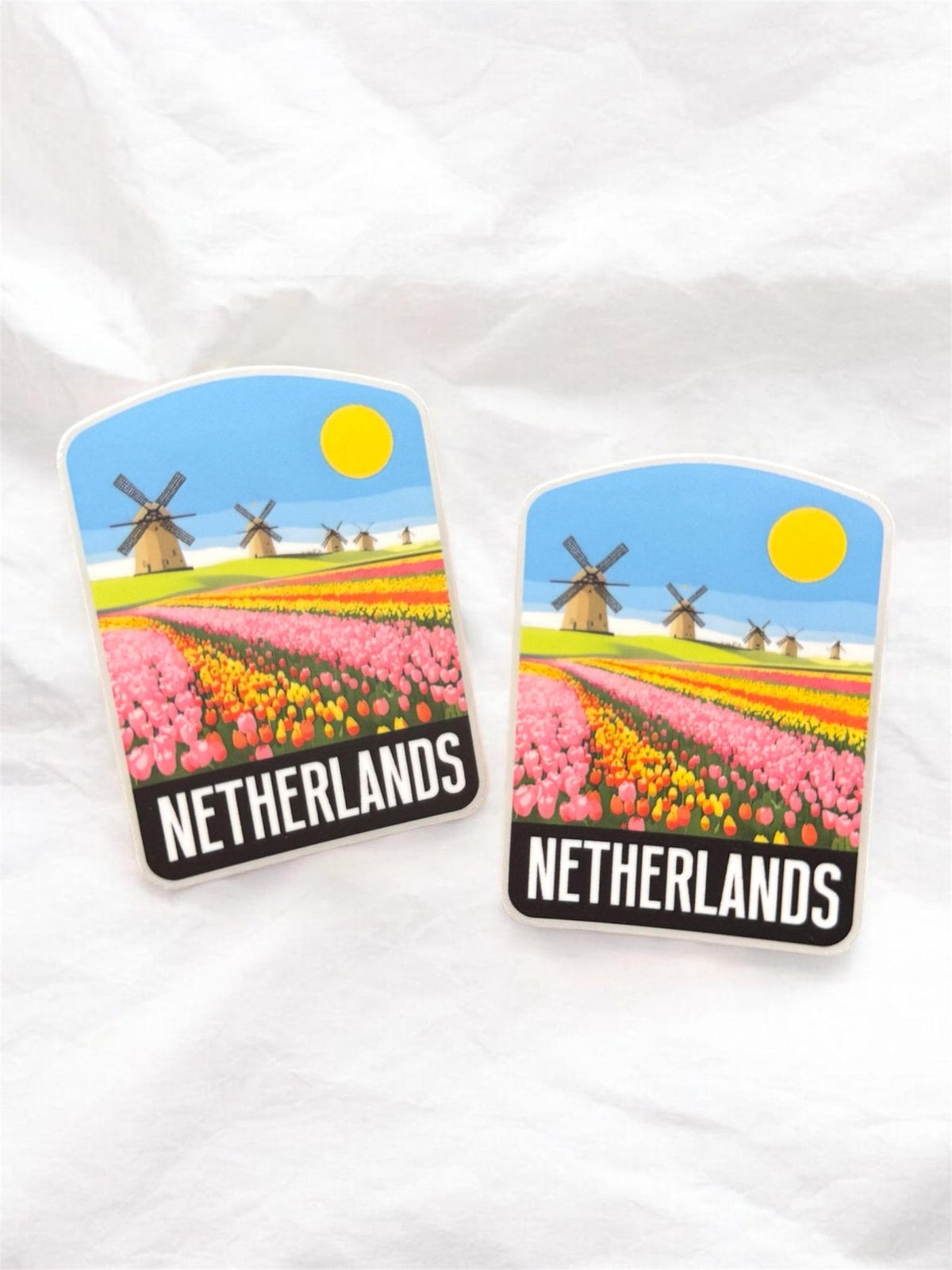 Netherlands Travel Vinyl Sticker – Windmills Waterproof Souvenir Gift