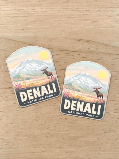 Denali National Park Sticker – Waterproof Alaska Travel Souvenir