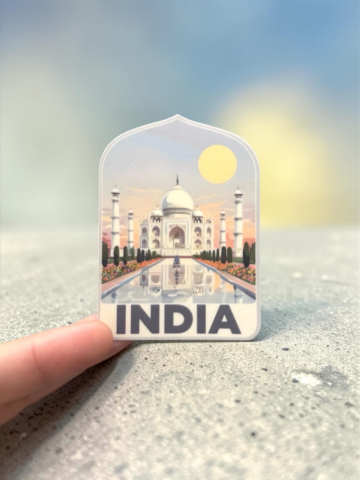 India Travel Vinyl Sticker – Funny Taj Mahal Waterproof Souvenir Gift