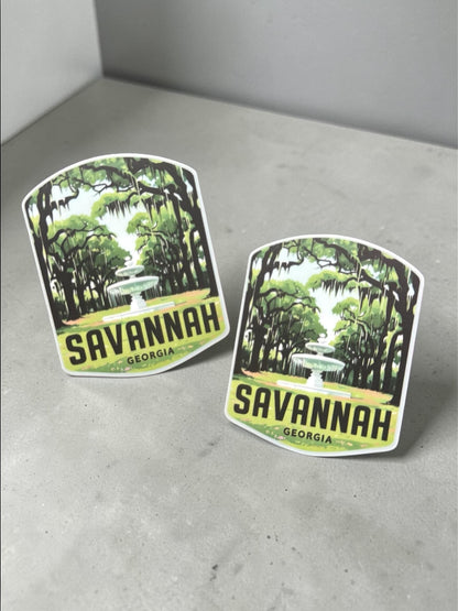 Savannah Travel Sticker – Waterproof Georgia Vinyl Souvenir Gift