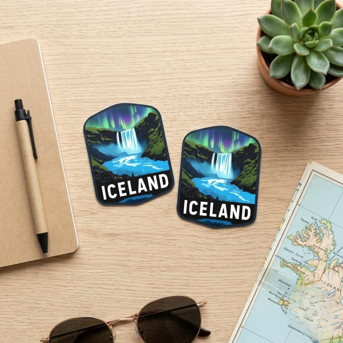 Iceland Travel Vinyl Sticker – Skogafoss Waterproof Souvenir Gift