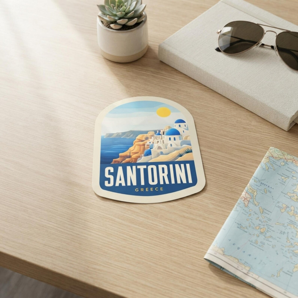Santorini Greece Sticker – Waterproof Vinyl Travel Souvenir