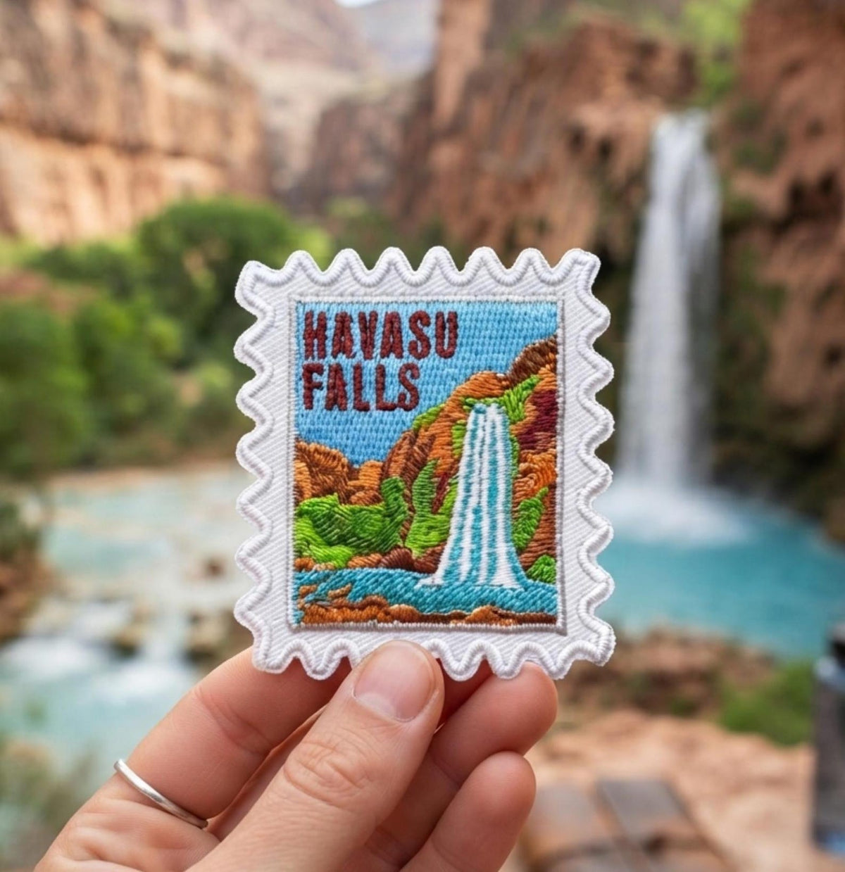 Havasu Falls Travel Patch – Hiking Souvenir Iron On 2 X 2 Arizona Applique Gift