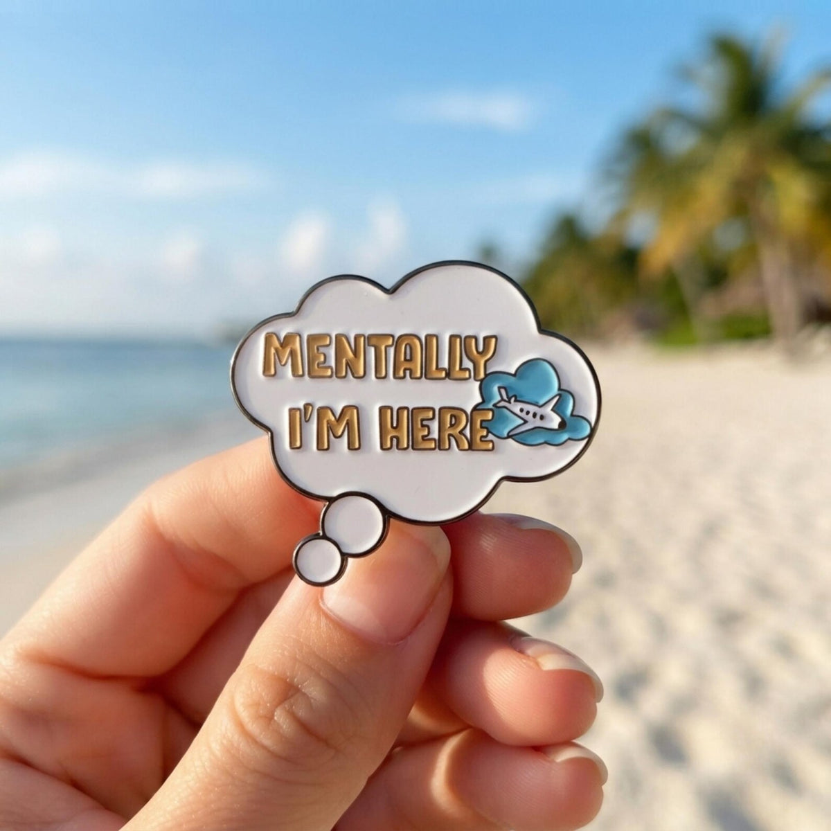 Wanderlust Enamel Pin – Adventure Travel Clouds Airplane Jet Setter Patches