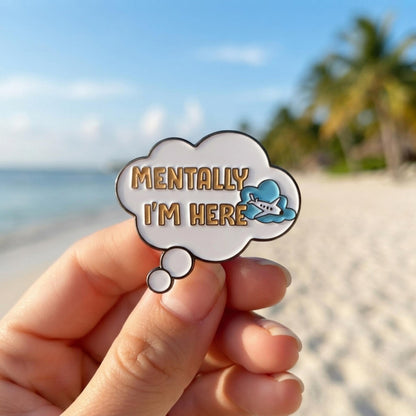 Wanderlust Enamel Pin – Adventure Travel Clouds Airplane Jet Setter Patches