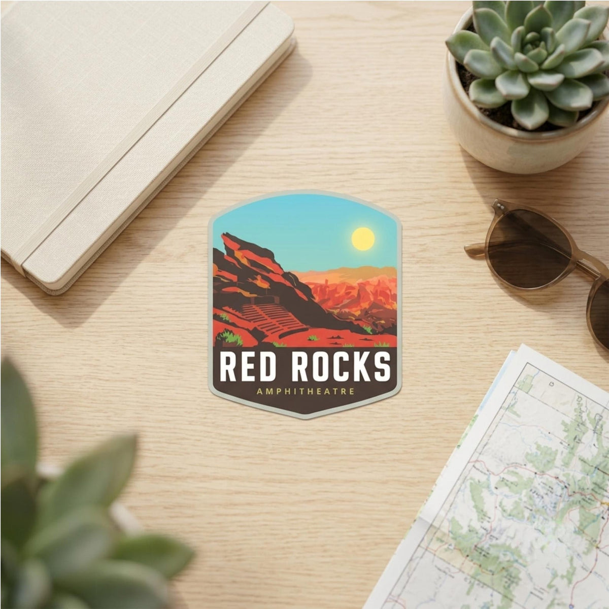 Red Rocks Amphitheatre Sticker – Waterproof Colorado Travel Souvenir