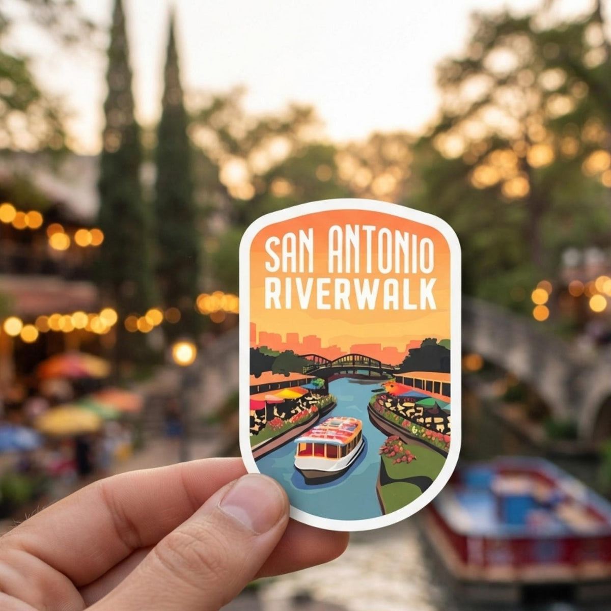 San Antonio Riverwalk Sticker – Texas Travel Souvenir, Waterproof Vinyl