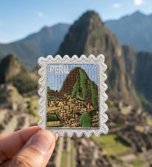 Machu Picchu Peru Stamp Patch – Iron On Adventure Travel Souvenir