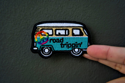 Road Trip- Travel Patch- Iron On Patch- Peace Sign- Groovy- Travel Van- Adventure