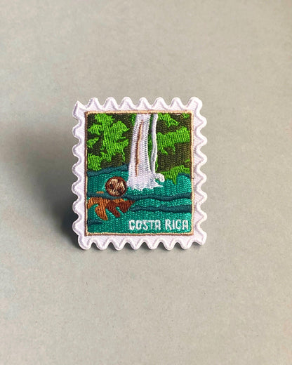 Costa Rica Travel Patch – Outdoor Iron On Souvenir Jungle Waterfall Gift