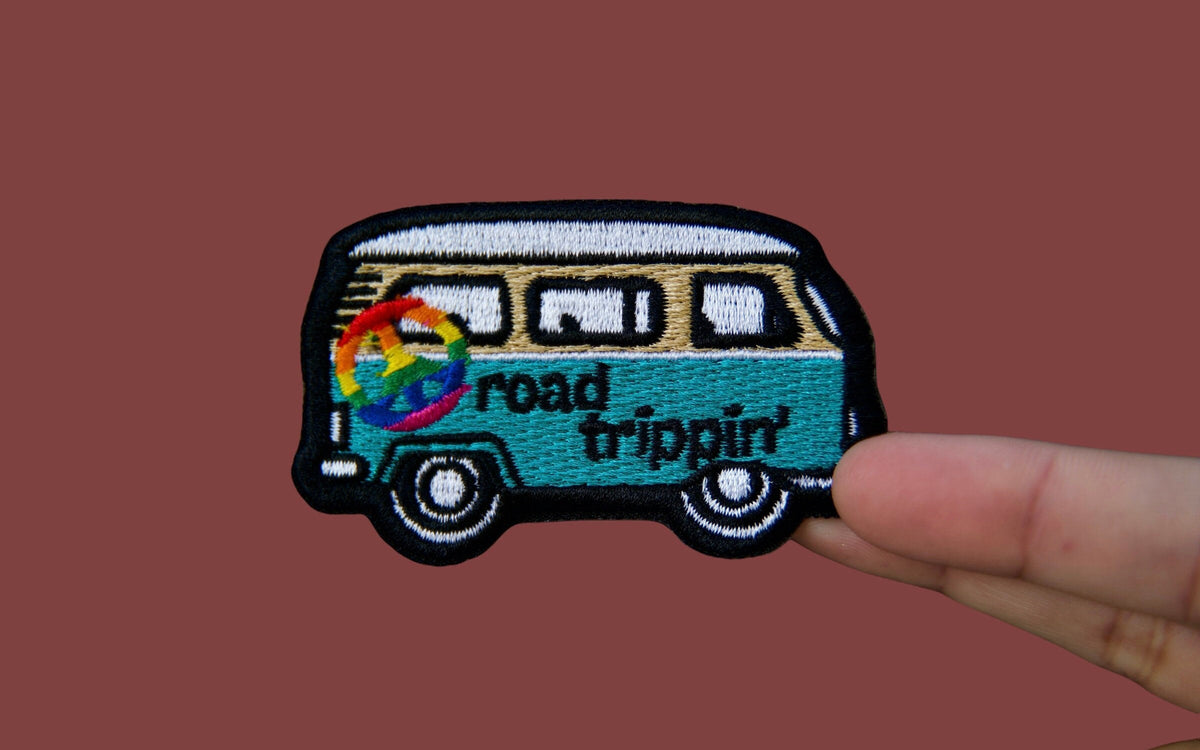 Road Trip- Travel Patch- Iron On Patch- Peace Sign- Groovy- Travel Van- Adventure