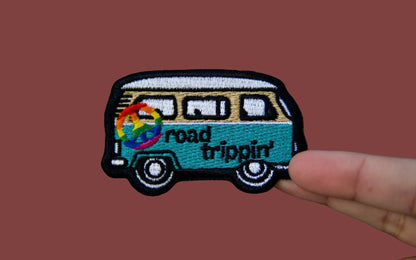 Road Trip- Travel Patch- Iron On Patch- Peace Sign- Groovy- Travel Van- Adventure