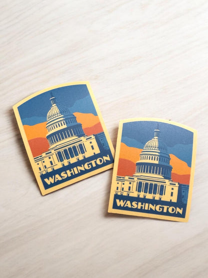 Washington DC Sticker – Travel Souvenir, Waterproof Vinyl Souvenir