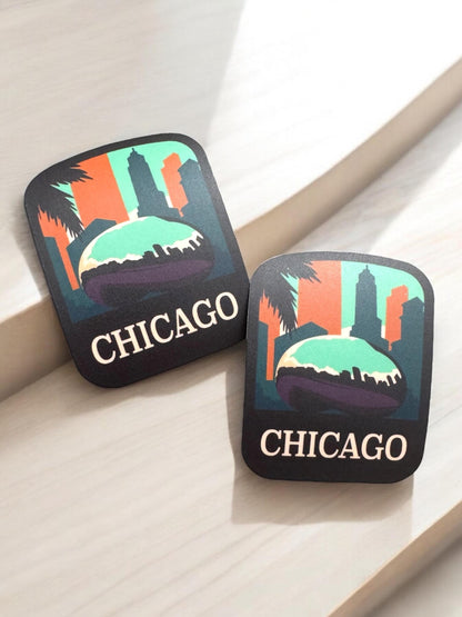 Chicago Travel Sticker – Waterproof Vinyl Sticker Souvenir