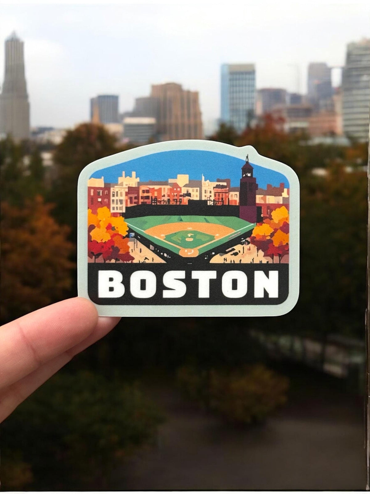 Boston Travel Sticker – Fenway Park Souvenir, Waterproof Vinyl