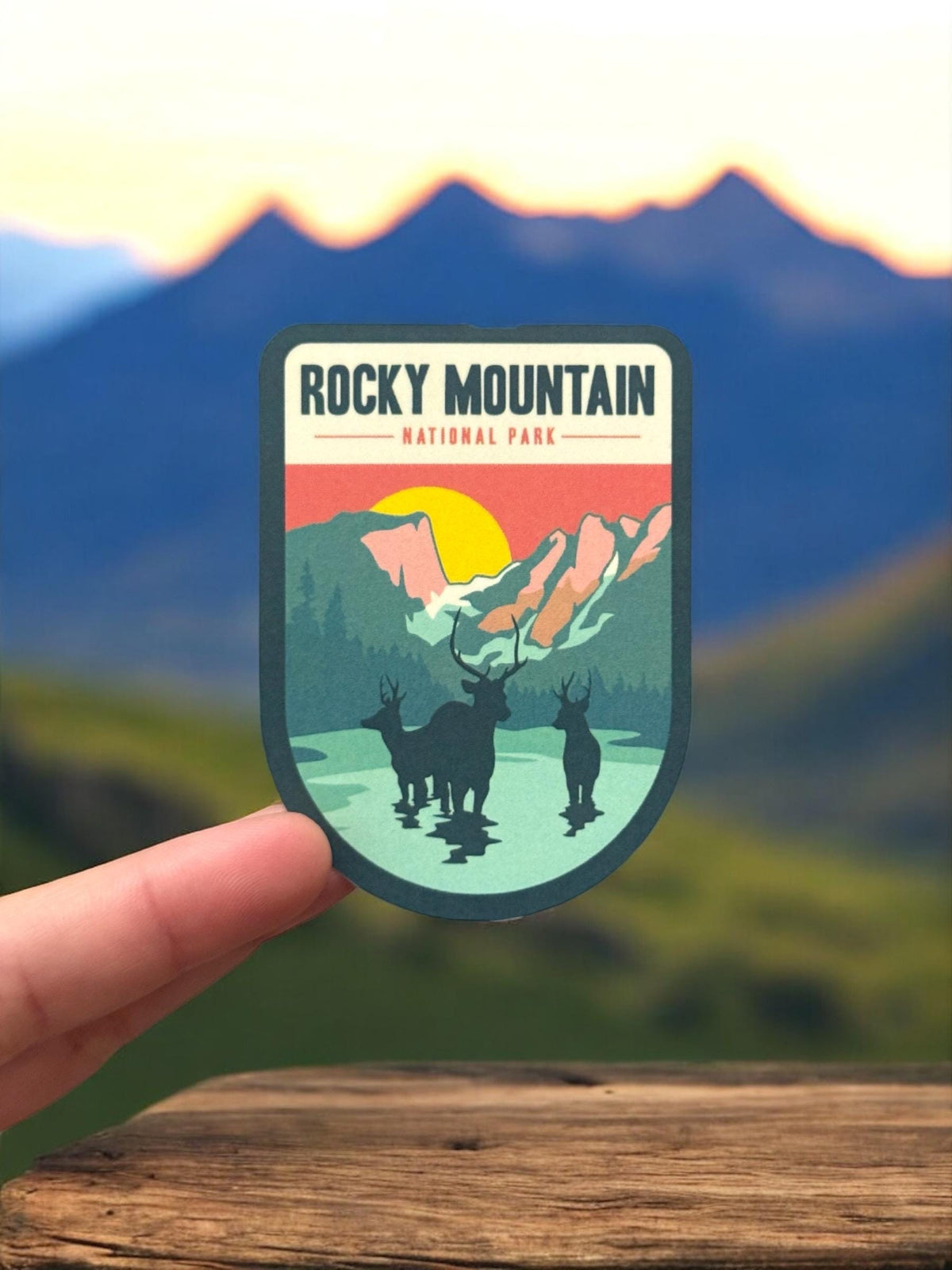 Rocky Mountain Vinyl Sticker – Funny National Park Waterproof Souvenir Travel Gift