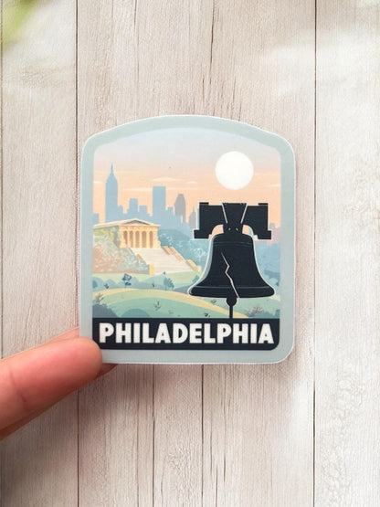 Philadelphia Travel Sticker – Waterproof Vinyl Liberty Bell Souvenir Gift
