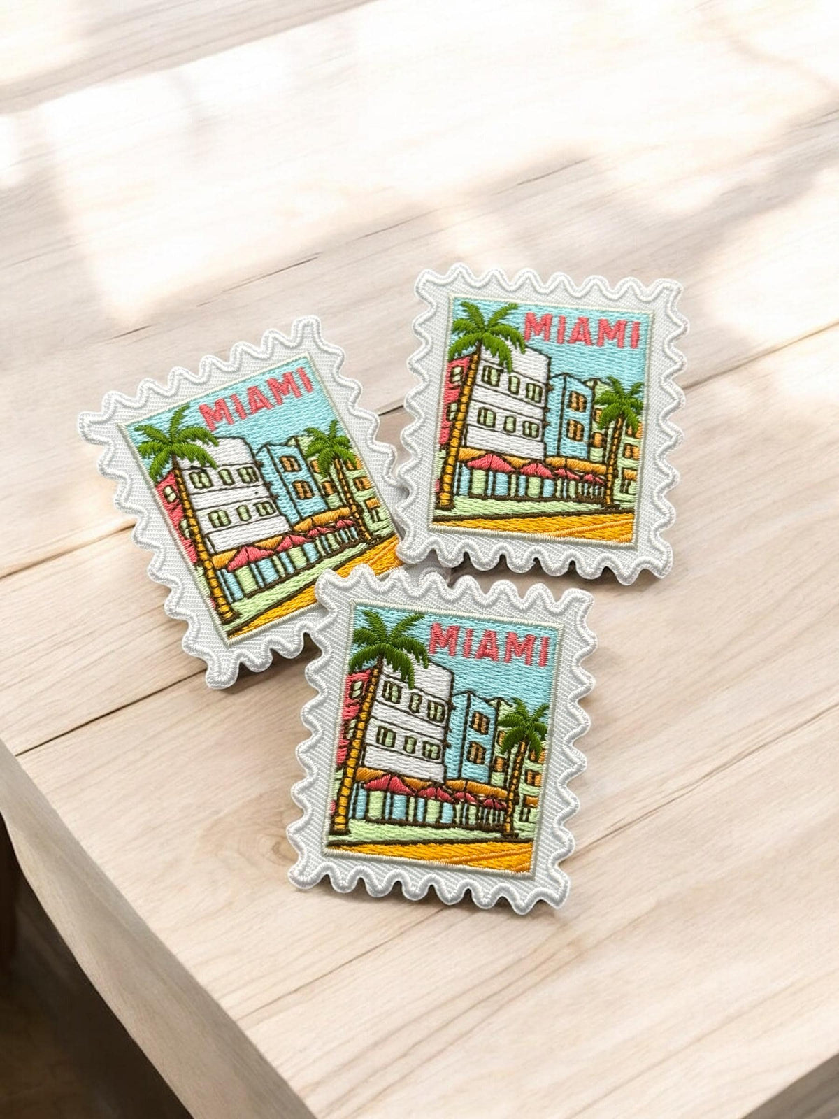 Miami Beach Iron On Patch – Florida Palm Tree Souvenir Wanderlust Patches