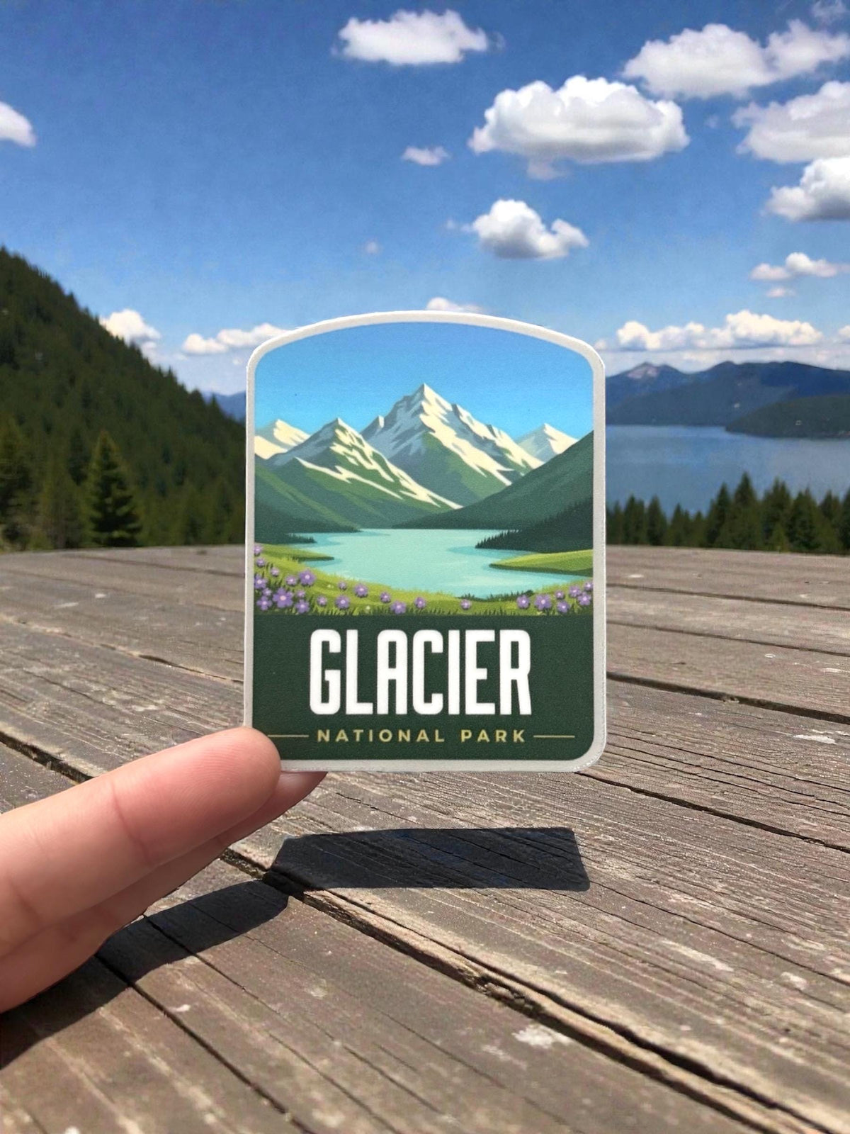 Glacier National Park Vinyl Sticker – Waterproof Travel Souvenir