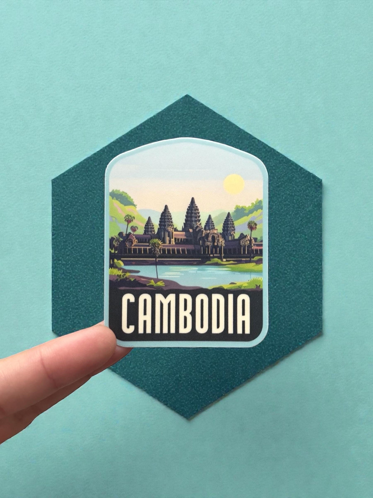 Cambodia Vinyl Travel Sticker – Asian Waterproof Souvenir Stickers Gift