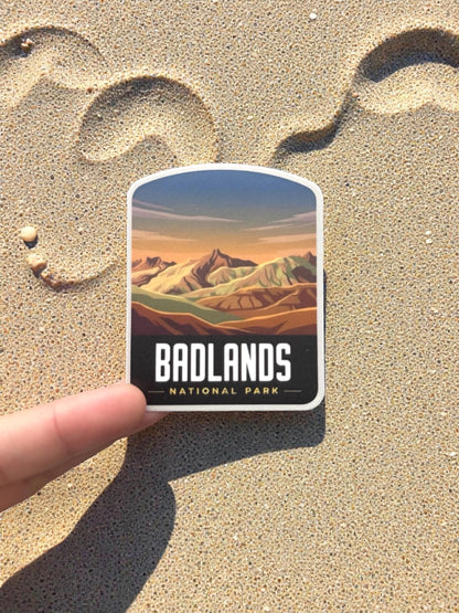 Badlands Travel Vinyl Sticker – National Park Waterproof Souvenir Gift