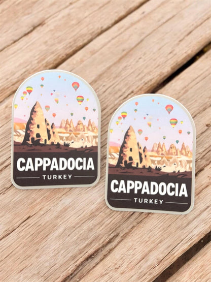 Cappadocia Sticker- Turkey- Travel Stickers- Vinyl Sticker- Waterproof- Water Bottle- Souvenir- Travel Gift