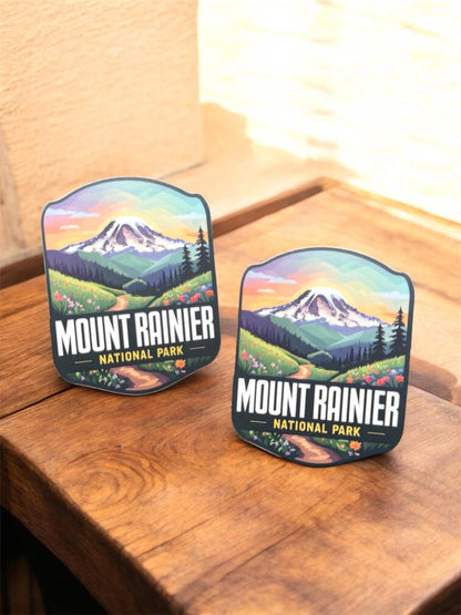 Mount Rainier National Park Vinyl Sticker – Waterproof Travel Souvenir