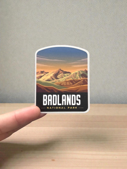 Badlands Travel Vinyl Sticker – National Park Waterproof Souvenir Gift