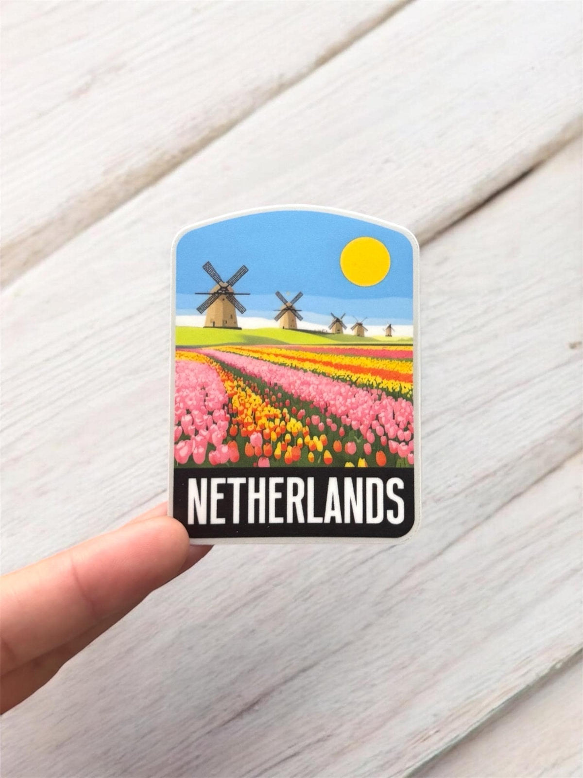 Netherlands Travel Vinyl Sticker – Windmills Waterproof Souvenir Gift