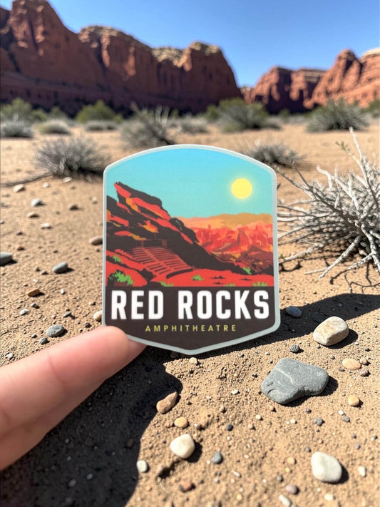 Red Rocks Amphitheatre Sticker – Waterproof Colorado Travel Souvenir
