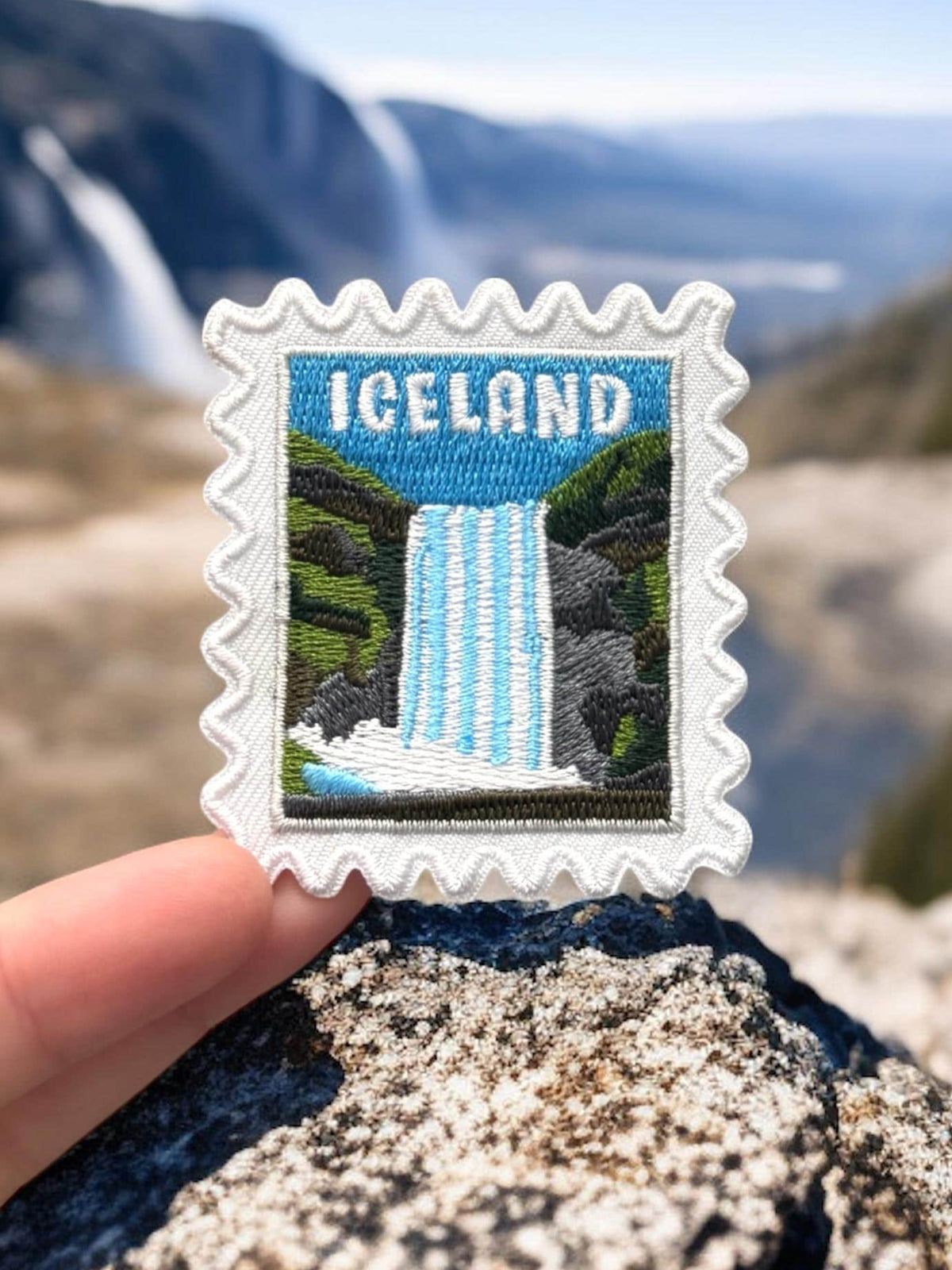 Iceland Travel Patch – 2 X 2 Iron On Souvenir Waterfall Patches For Travel Gifts