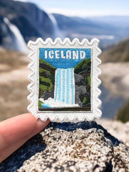 Iceland Travel Patch – 2 X 2 Iron On Souvenir Waterfall Patches For Travel Gifts
