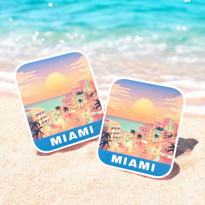 Miami Beach Sticker – Waterproof Vinyl Travel Souvenir