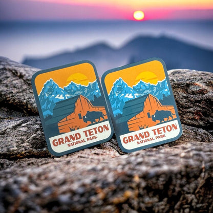 Travel Grand Teton Sticker – National Park Waterproof Vinyl Stickers